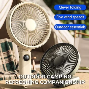 Dopapod G22 Personal Handheld Fan Folding 3600mAh Rechargeable Large Blade 5 Level Speed Digital Battery Display Outdoor Travel