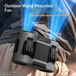 Double Air Vents Clip on Waist Fans 20000mAh High Speed Cordless Outdoor Neck Hanging Fans Power Bank USB Bladelss Fan