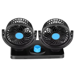 Double Head 360 Degree Adjustable Rotation Portable Car Tuobo Air Cooling Fan