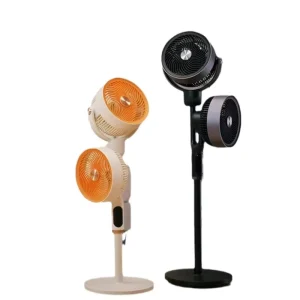 Double Head Adjustable Angle Floor Standing Air Circulation Fan for Home Use with Variable Frequency and Quiet Operation