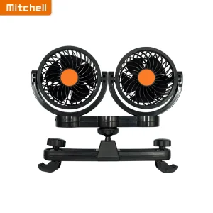 Double Head USB Fan 360 Degree Rotating Car Cooling Fan