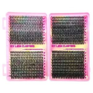 Double Sided 40 Row Tray Cluster Eyelash Book Pre Cut 20D 30D 40D 50D 60D Segment Lashes Big Tray Fan Eyelashes