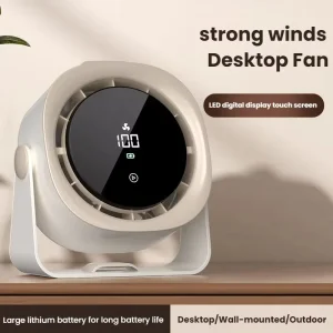 Dropshopping Long Battery Wall Mounted Tabletop Cooling Fan Household USB Desktop Fan with Digital Display Smart Home Products