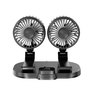 Dual Head 5V Car Fan 360 Degree Adjustable USB Multipurpose Air Circulator Cooler Low Noise Auto Vehicle Fan