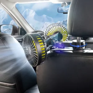 Dual Heads Car Fans for Rear Seat USB Car Back Seat Fan Interior Accessories