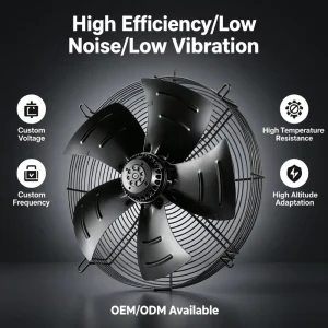 Durable Energy-Saving Exhaust Cooling Fan YWF550 Motor Mesh Enclosure Outer Rotor Axial Flow Fan