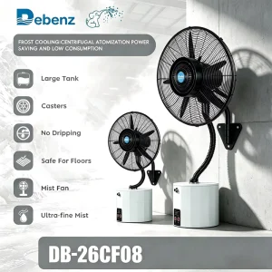 Durable Wall Hanging Water Mist Fan Oscillating Industrial Cooler for Workshop