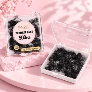 EMEDA Korean PBT Fiber Handmade 500 Loose Promade Fans 16D 20D Mega Volume Pointy Base Pro Made Fans Eyelash Extensions Supplies