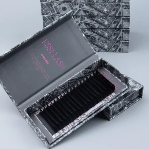 ESSI LASH C CC D Curl Mega Volume Eyelash Extension Trays Private Label 8 25mm Dark Matte Black Pbt Lash Extensions