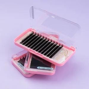 ESSI LASH Fluffy Cashmere Silk Mega Volume Lashes Easy to Make Fan Dark Matte Black Eyelash Extension Trays