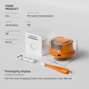 EVOLVE FC12 Portable 1000mAh Bladeless Rechargeable Wearable Fan Carabiner Custom Logo CE FCC RoHS Certified Silent for Outdoor