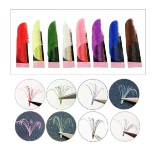 Easy Fan Creating Blooming Colorful Eyelashes Rainbow Eyelashes Classic Lash Extension Color Lash