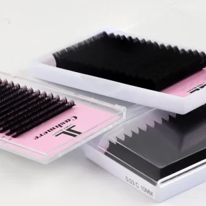 Easy Fan Eyelash Extensions 0.03 0.05 Premade Lash Tray Mixed Handmade Vegan Cruelty Free Natural Soft Best Korean PBT Matte