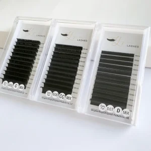 Easy Fan Lashes Velvet PBT 0.03 0.05 0.07mm Full Volume Eyelash Extensions Cruelty Free Long Dark Matte Black Custom Logo