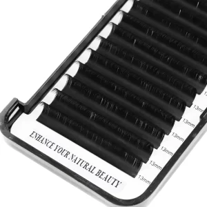 Easy Fan Premium Classic Eyelash Extensions Matte Black Lash Trays 13mm Individual Lashes for Natural Lash Look Easy Fan
