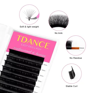 Easy Fan Rapid Blooming Eyelash Extension Fast Fanning Lashes Individual Lashes Natural Long Natural Black