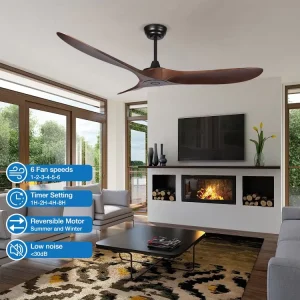 Easy Installation Super Quiet 6 Speed Adjustable 60Inch Indoor Dining Room Remote Smart Control Ceiling Fan