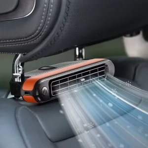 Easy to Install Portable USB Rechargeable Quiet Plastic Car Headrest Fan Adjustable Universal No drill Twin Turbo