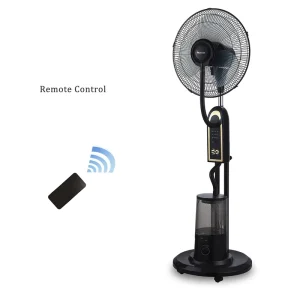 Electric 18 Inch Industrial Pedestal Mist Fan Ice Crystal Remote Control App Controlled Oscillating Portable Household Car
