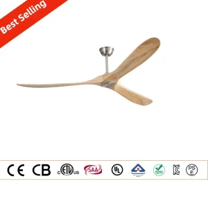 Electric 60 Inch Wood Blades Remote Control Ceiling Fan DC Motor Low Price Air Cooling Home Decorative Use