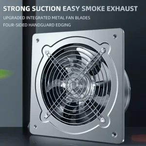 Electric 8 Inch Stainless Steel Front Back Custom Exhaust Fan Thickened Metal Board Kitchen Range Hood Ventilation Easy Portable