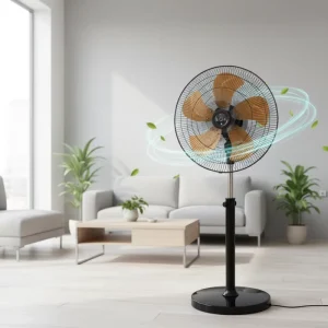 Electric Air Cooling Fan Floor Tripod Outdoor Use Plastic Construction AC Motor 3-Speed Low Noise Touch Control Household Car