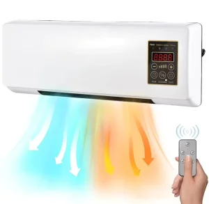 Electric Air Heater Portable Heater Fan Cooling Heating Auto Wall Mounted