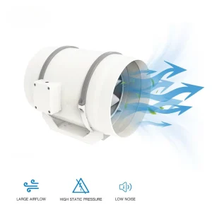 Electric Axial Duct Fan AC 220 240V Copper Motor Plastic Blades OEM ODM Exhaust Ventilation Greenhouse Basement Growth Room Farm