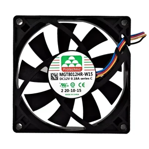 Electric Axial Fan MGT8012HR W15(C) 12VDC 80*80*15mm 3000RPM Plastic ODM OEM Silent Exhaust Ball Bearing Industrial