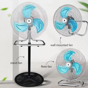 Electric Base Three blade Mechanical Plastic 18 inch Three in one Industrial Cooling Fan Adjustable Height Oscillating for Hotel