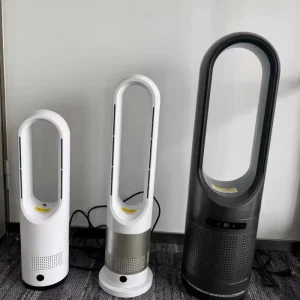 Electric Bladeless Fan Remote Control Adjustable Gears Plastic Timer Household Car Use Energy Efficient Class 1200W Quiet