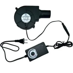 Electric Centrifugal Air Blower Fan Large Air Volume with Speed Controller 97mm Round Outlet OEM & ODM Supported for BBQ