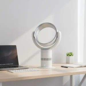Electric Digital 10 Speed Turbo Plastic 71 Degrees Oscillating Portable Desk Bladeless Table Fan for Hotel Use