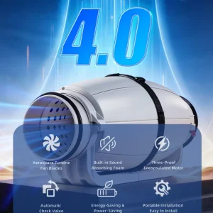 Electric Duct Fan Inclined Flow Booster 5 Inch 3 Blade Hanging Low Noise Powerful Exhaust Fan Bathroom Industrial Use China