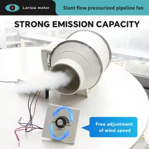 Electric Duct Fan Powerful Mute Ventilation Bathroom Industrial Extractor Inclined Flow Pressurized Kitchen Exhaust Fan OEM ODM