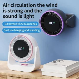 Electric Fan Desktop USB Charging Air Cooler Hanging Dual Purpose Portable Circulating Fan with Plastic Construction for Car Use