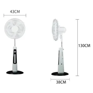 Electric Floor 12v Stand Fan 5 Blades for Home Motor 16 Inch Big Standing Cooling Solar Fan