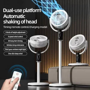 Electric Floor Fan Smart Timed Cycle Shaking Head Remote Control Fan for Household Stand Desktop Fan