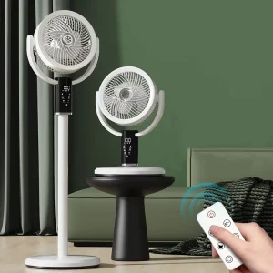 Electric Floor Fan Smart Timed Cycle Shaking Head Remote Control Fan with Night Light Household Stand Desktop Fan