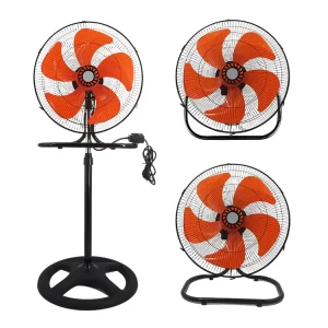Electric Industrial High Speed Metal Tower Pedestal Fans 5 Pp Blades 65W Wall Pedestal 18 Inch 3 in 1 Stand Fan