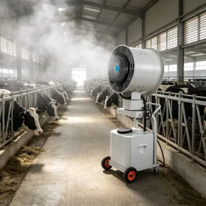 Electric Industrial Wheeled Misting Fan Workshop Cooling Atomizing Fan Portable Humidifying Centrifugal Misting Large Fan