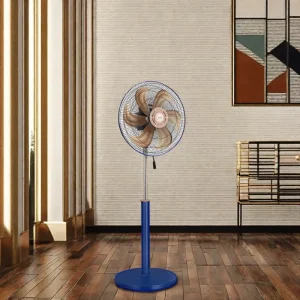 Electric Mechanical 4 Speed AC Motor Ventilation Fan Oscillating Adjustable Height Low Noise Plastic Energy Efficient