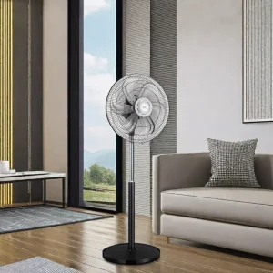 Electric Mechanical 4 Speed AC Motor Ventilation Fan Oscillating Adjustable Height Low Noise Plastic Household Hotel Use Class