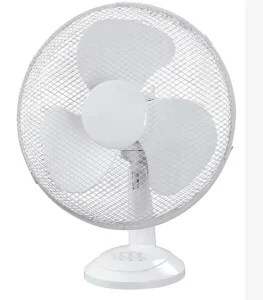 Electric Mechanical Portable Foldable 12” Plastic Air Cooling Desk Fan for Home & Hotel Use Modern Simple Design