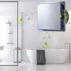 Electric OEM ODM Wall Mounted Bathroom Exhaust Fan Built in Over run Timer 2 30mins IPX4 Rated 5 Year Warranty Ball Bearing