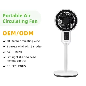 Electric Plastic Floor Fan Outdoor Stand High End 3 Speed Oscillating Adjustable Height Energy Efficient Air Circulation Floor