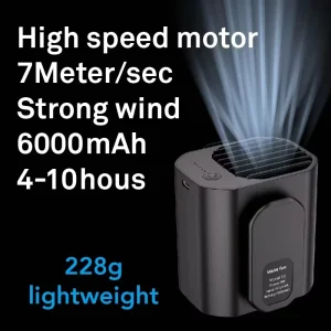 Electric Portable Eco Friendly Plastic Waist Clip Cooling Fan 3000mAh Phone Charging Function Light for RV Car