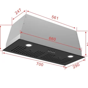 Electric Range Hood Insert 36 Inch 600CFM Stainless Steel Household Built in Vent Hood Kitchen Ventilation Stove Exhaust Fan