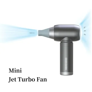 Electric Rechargeable DIY Grade Mini Jet Fan Air Blower Hair Dryer Brushless Motor 4 Speed Travel Outdoor BBQ Picnic Home Use