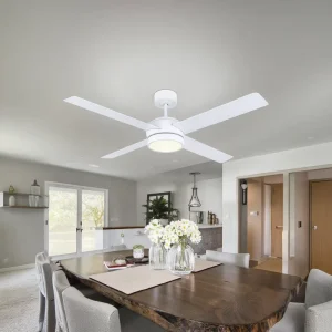 Electric Silent High Speed Metal Ceiling Fans Remote Control LED Light BLDC Motor Reversible Airflow for Hotel Household Use